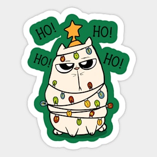 Grumpy christmas Cat Sticker